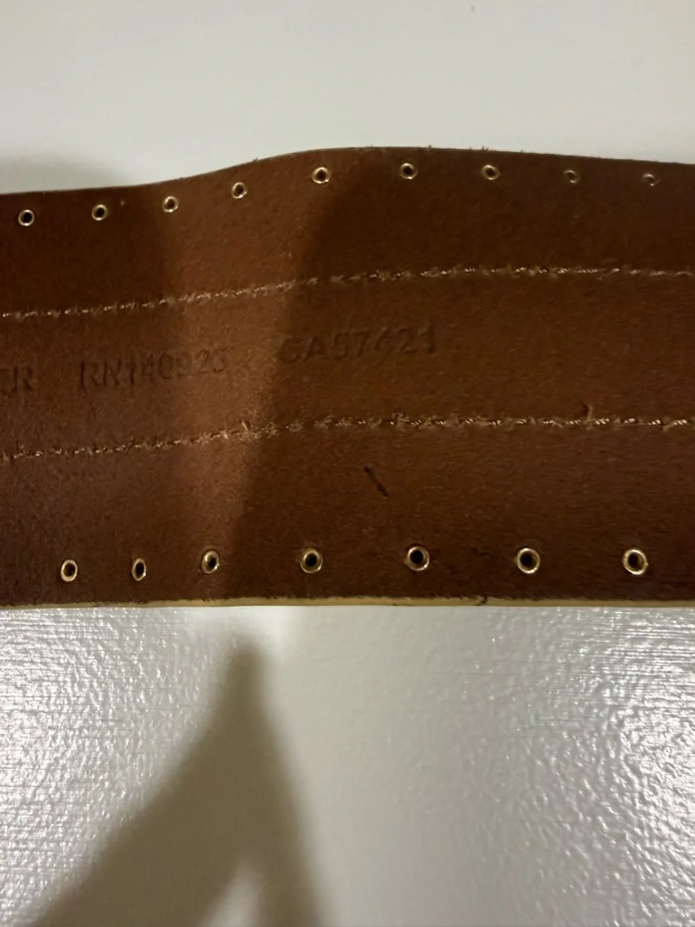 LOFT Taupe Wide Leather Belt with Gold Buckle